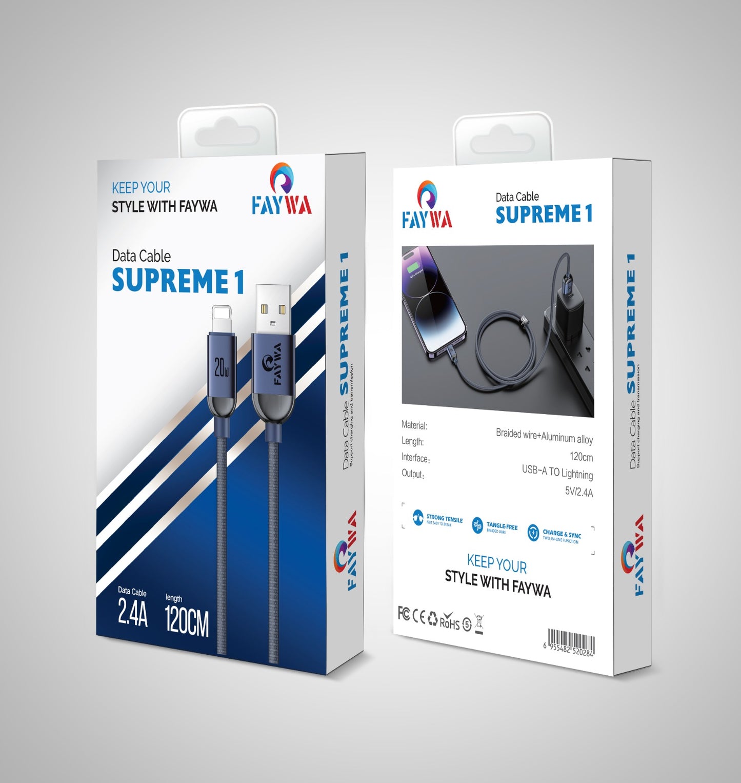 SUPREME 1 (Fast Charge iPhone Data Cable) 2.4A - My Store