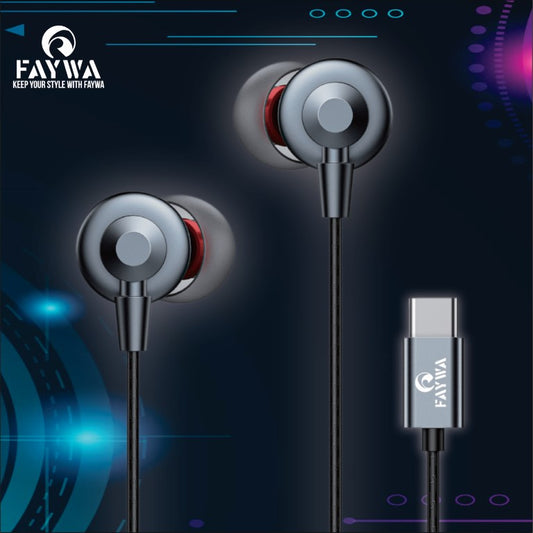 Dynamic Metal Wired Ear Phone Type C - My Store