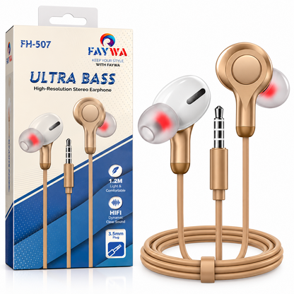 FAYWA FH-507 Ultra Bass 3.5mm earphones with retail box