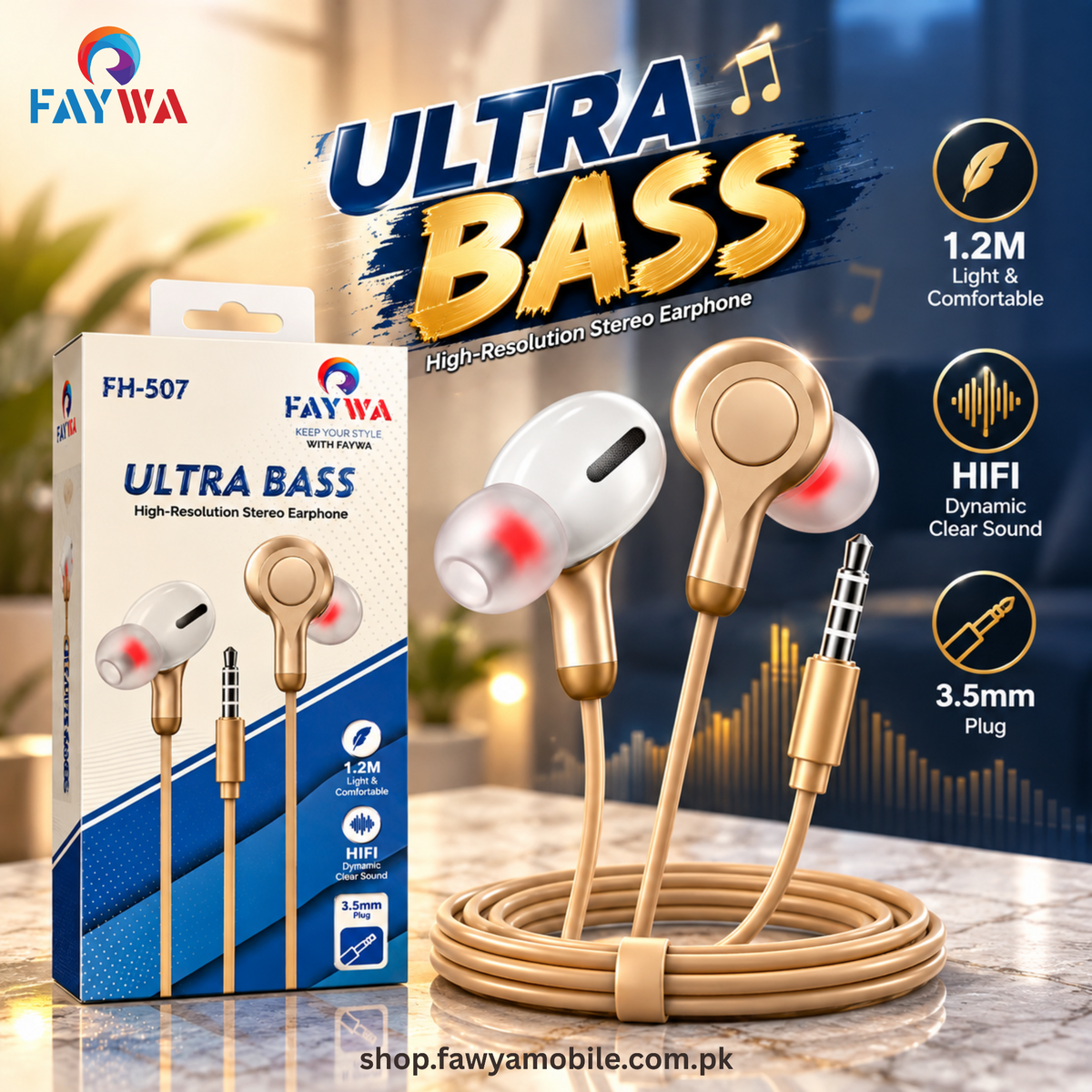 FAYWA FH-507 Ultra Bass product features graphic
